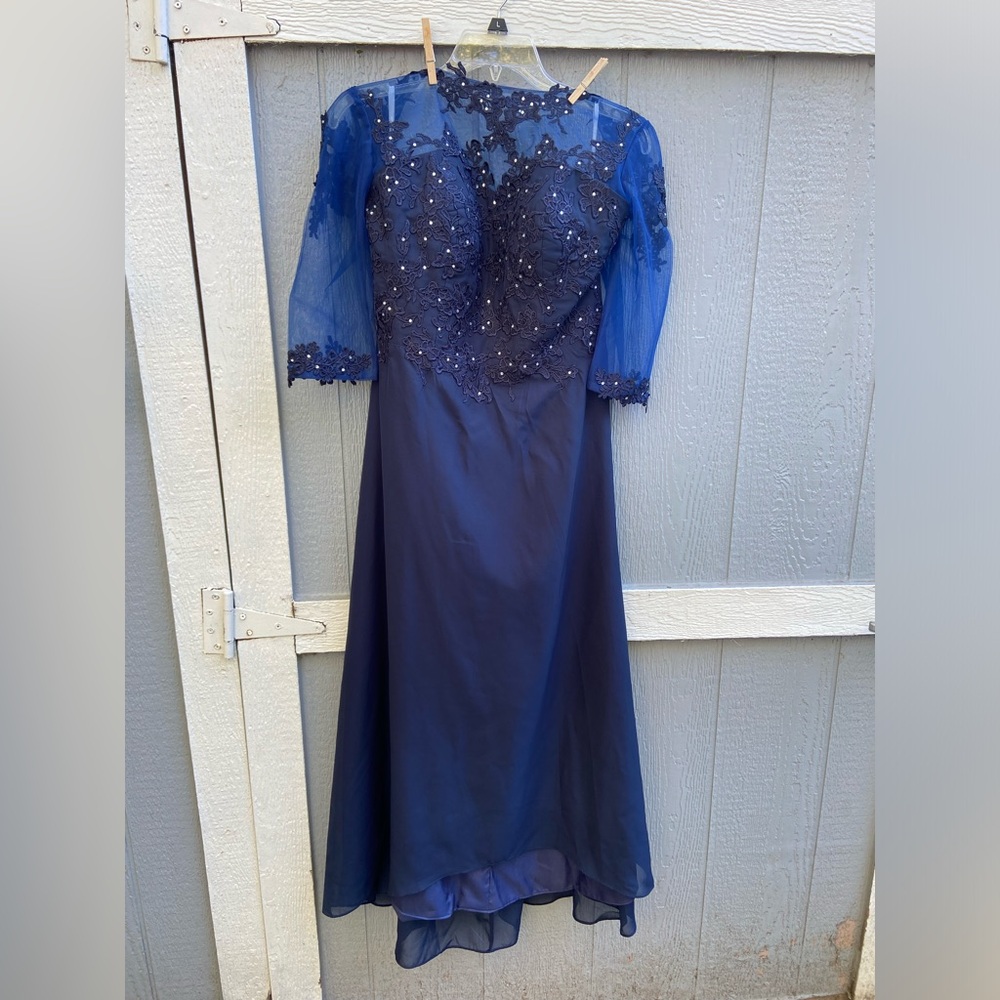 Long blue formal dress